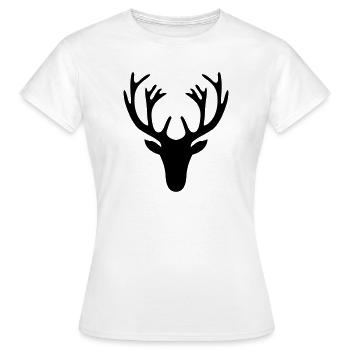 Hirschgeweih - Frauen T-Shirt - Weiß - Vorne - AI Model Female 172 dark (172cm)