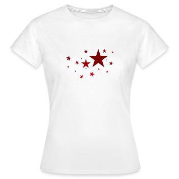 Sterne in Rot - Frauen T-Shirt - Weiß - Vorne - AI Model Female 172 dark (172cm)