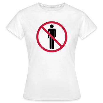verboten schild keine menschen zone gebiet pictogr - Frauen T-Shirt - Weiß - Vorne - AI Model Female 172 dark (172cm)