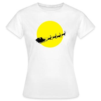 Père Noël dans une Pleine Lune - T-shirt Femme - blanc - Devant - AI Model Female 172 dark (172cm)