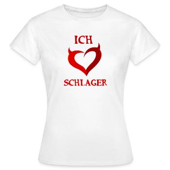 Ich Liebe Schlager Musik Schlagermusik Herz Spruch - Frauen T-Shirt - Weiß - Vorne - AI Model Female 172 dark (172cm)