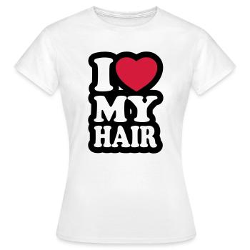 I love my hair - J'aime mes cheveux - T-shirt Femme - blanc - Devant - AI Model Female 172 dark (172cm)
