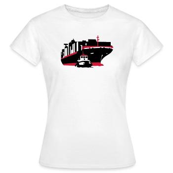 container ship - Women's T-Shirt - white - Front - AI Model Female 172 dark (172cm)