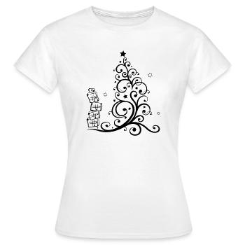 Arbre de Noël, arbre de Noël - T-shirt Femme - blanc - Devant - AI Model Female 172 dark (172cm)