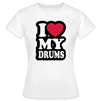 I love my drums - J'aime mes tambours - T-shirt Femme - blanc - Devant - AI Model Female 172 dark (172cm)