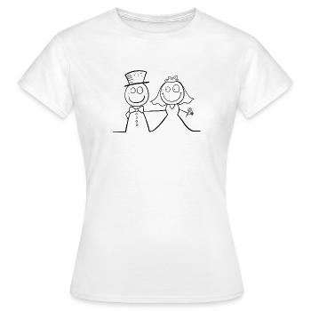 Couple de mariage drôle - T-shirt Femme - blanc - Devant - AI Model Female 172 dark (172cm)