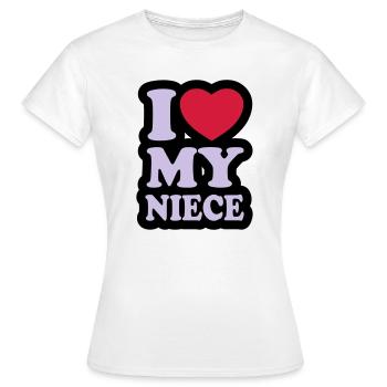 I love my niece - J'aime ma nièce - T-shirt Femme - blanc - Devant - AI Model Female 172 dark (172cm)