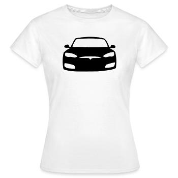 Model S Symbol - Frauen T-Shirt - Weiß - Vorne - AI Model Female 172 dark (172cm)