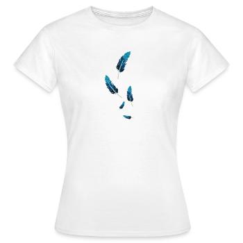 Federn - Frauen T-Shirt - Weiß - Vorne - AI Model Female 172 dark (172cm)