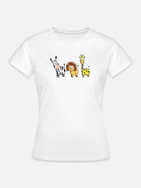 Happy Wildtiere Comic I Beste Freunde Tiere - Frauen T-Shirt - Weiß