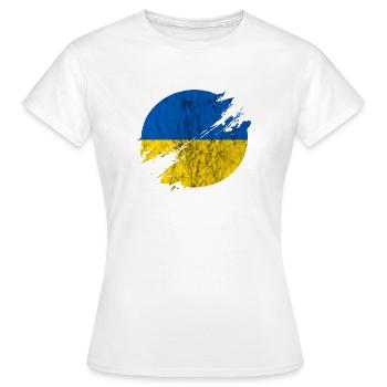 Ukraine Kreis verschwommen Vintage / Geschenk - Frauen T-Shirt - Weiß - Vorne - AI Model Female 172 dark (172cm)