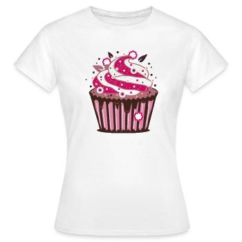A cupcake with frosting - Women's T-Shirt - white - Front - AI Model Female 172 dark (172cm)
