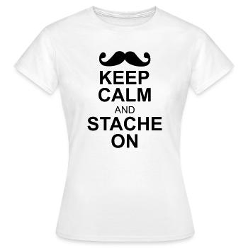 moustache - T-shirt Femme - blanc - Devant - AI Model Female 172 dark (172cm)