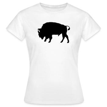 Bison - Frauen T-Shirt - Weiß - Vorne - AI Model Female 172 dark (172cm)