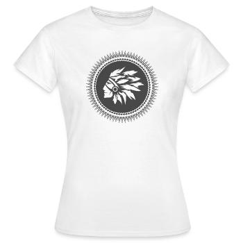 Icône du symbole indigène indien de tatouage américain - T-shirt Femme - blanc - Devant - AI Model Female 172 dark (172cm)