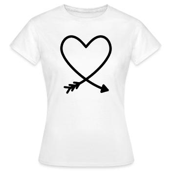 Herz Pfeil Liebe Freundschaft Kraft Geschenkidee - Frauen T-Shirt - Weiß - Vorne - AI Model Female 172 dark (172cm)