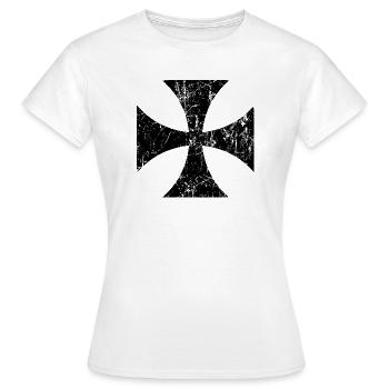 Templer Kreuz Templer Kreuz Kreuz Kreuz Croise Kreuz - Frauen T-Shirt - Weiß - Vorne - AI Model Female 172 dark (172cm)