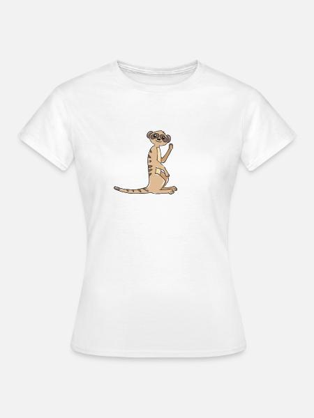 Erdmännchen Geschenk - Frauen T-Shirt - Weiß