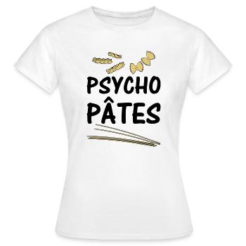 Psycho Pâtes - T-shirt Femme - blanc - Devant - AI Model Female 172 dark (172cm)