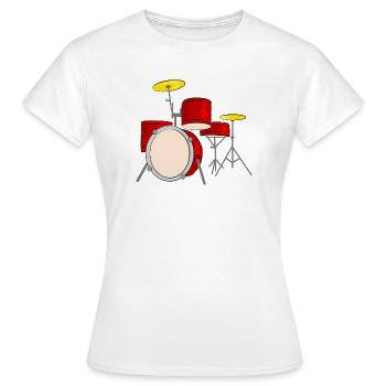 percussion - T-shirt Femme - blanc - Devant - AI Model Female 172 dark (172cm)