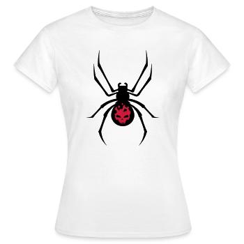 Schwarze Spinne mit Skull Muster - Frauen T-Shirt - Weiß - Vorne - AI Model Female 172 dark (172cm)