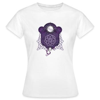 Noeud celtique décoratif élégant. - T-shirt Femme - blanc - Devant - AI Model Female 172 dark (172cm)