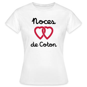 Noces de Coton - T-shirt Femme - blanc - Devant - AI Model Female 172 dark (172cm)