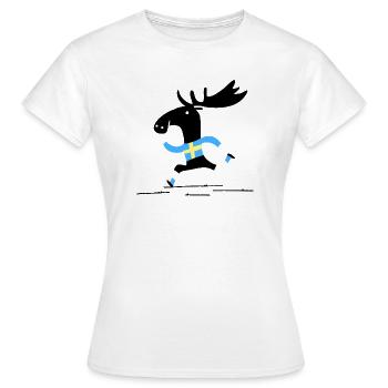 Schweden Elch - Frauen T-Shirt - Weiß - Vorne - AI Model Female 172 dark (172cm)
