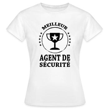 Agent de Sécurité - T-shirt Femme - blanc - Devant - AI Model Female 172 dark (172cm)
