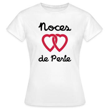 Noces de Perle - T-shirt Femme - blanc - Devant - AI Model Female 172 dark (172cm)
