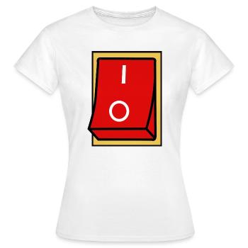 ON - OFF SWITCH - Women's T-Shirt - white - Front - AI Model Female 172 dark (172cm)