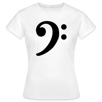 Clef (Bass) Bass Clef - Women's T-Shirt - white - Front - AI Model Female 172 dark (172cm)
