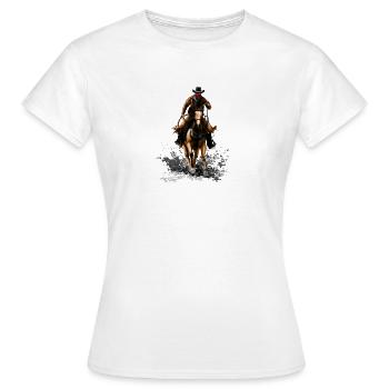 cowboy - T-shirt Femme - blanc - Devant - AI Model Female 172 dark (172cm)