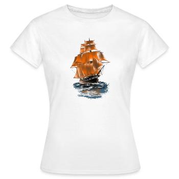 Segelschiff - Frauen T-Shirt - Weiß - Vorne - AI Model Female 172 dark (172cm)
