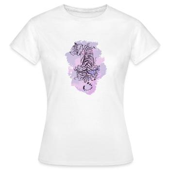 Tiger Lila - Frauen T-Shirt - Weiß - Vorne - AI Model Female 172 dark (172cm)
