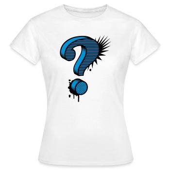Un point d'interrogation graffiti - T-shirt Femme - blanc - Devant - AI Model Female 172 dark (172cm)
