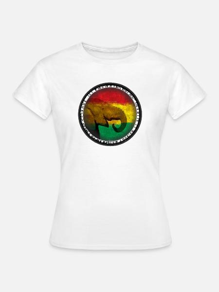 Elefantenwelt im Rasta-Design - Frauen T-Shirt - Weiß