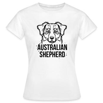 Australian Shepherd - T-shirt Femme - blanc - Devant - AI Model Female 172 dark (172cm)