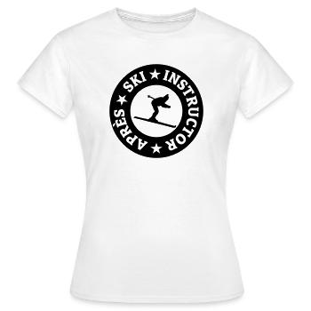 Moniteur après-ski Skieur Moniteur de ski - T-shirt Femme - blanc - Devant - AI Model Female 172 dark (172cm)
