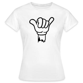 geste hand shaka - Frauen T-Shirt - Weiß - Vorne - AI Model Female 172 dark (172cm)