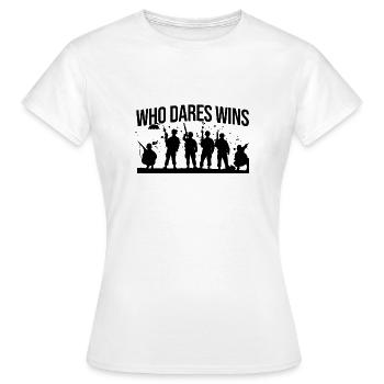 Qui ose gagne – Silhouettes militaires d’élite - T-shirt Femme - blanc - Devant - AI Model Female 172 dark (172cm)