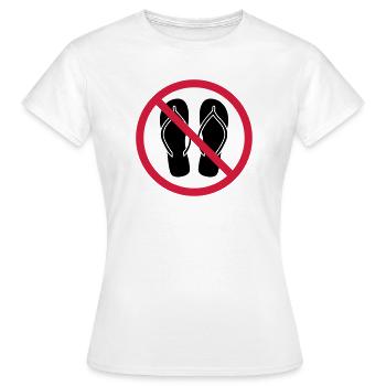 keine flip flops verboten schild zone gebiet clipa - Frauen T-Shirt - Weiß - Vorne - AI Model Female 172 dark (172cm)