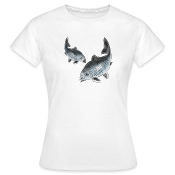 Karpfen - Frauen T-Shirt - Weiß - Vorne - AI Model Female 172 dark (172cm)