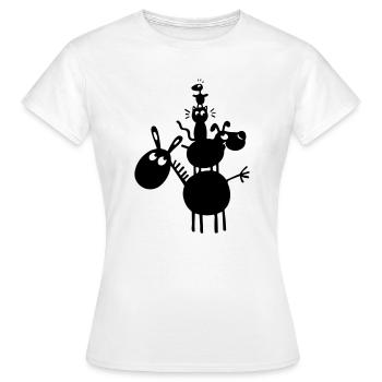 Drôle Animaux - T-shirt Femme - blanc - Devant - AI Model Female 172 dark (172cm)