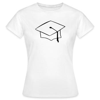Graduation hat - Women's T-Shirt - white - Front - AI Model Female 172 dark (172cm)