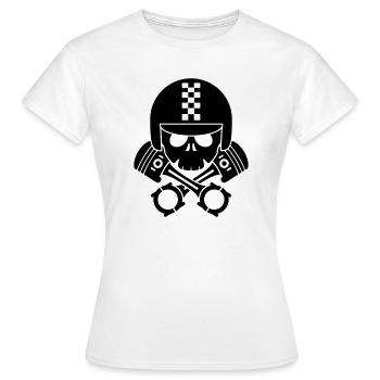 schädel helm kolben - Frauen T-Shirt - Weiß - Vorne - AI Model Female 172 dark (172cm)
