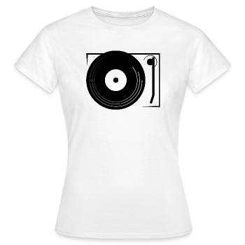Vinyl Records Turntable Lecteur Lecteur de Disques - T-shirt Femme - blanc - Devant - AI Model Female 172 dark (172cm)