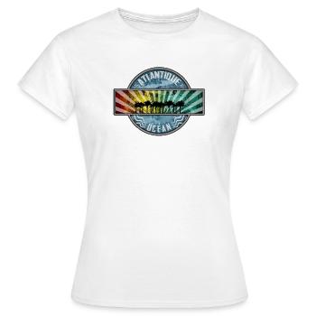 Farbige Sonnenstrahlen am Atlantik - Frauen T-Shirt - Weiß - Vorne - AI Model Female 172 dark (172cm)