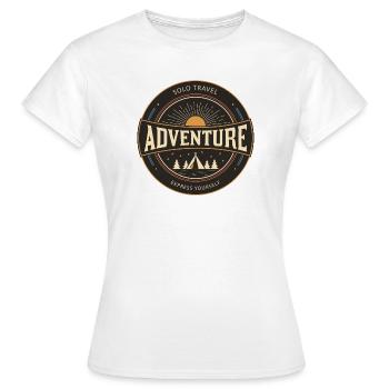 Solo Travel Adventure, Best Travel T-shirt - Women's T-Shirt - white - Front - AI Model Female 172 dark (172cm)