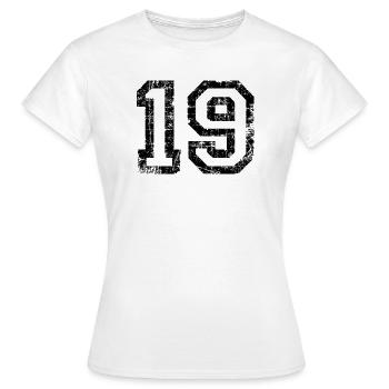 Nombre 19 Nombre de dix-neuf 19e anniversaire XIXe - T-shirt Femme - blanc - Devant - AI Model Female 172 dark (172cm)